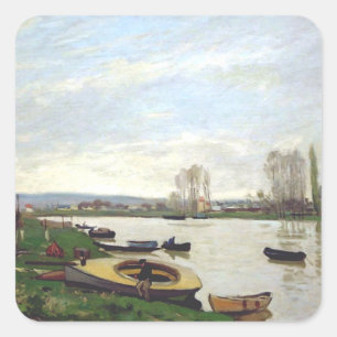 The Seine at Argenteuil by Sisley Square Sticker
