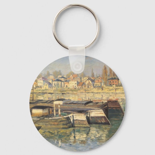 The Seine at Asnieres by Claude Monet Key Ring (Front)