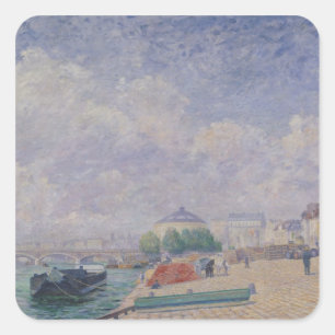 The Seine at Bercy, 1885 Square Sticker