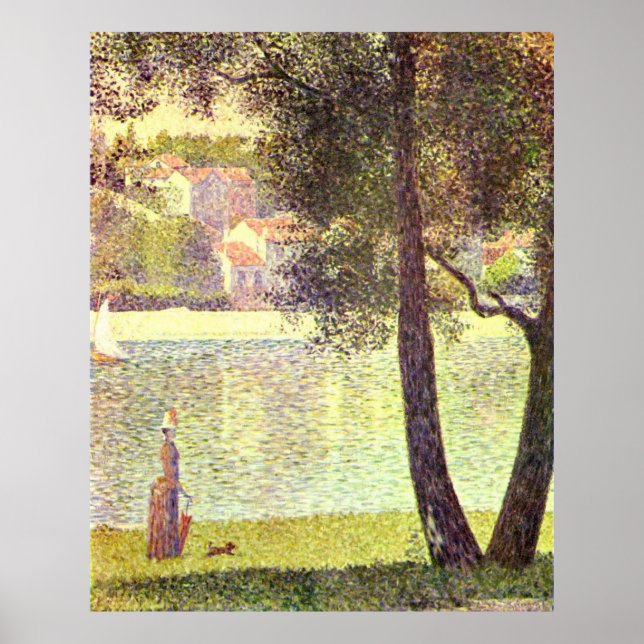 The Seine at Courbevoie, by Georges-Pierre Seurat Poster (Front)