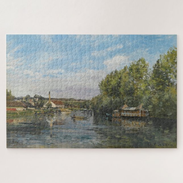 The Seine At Port-Marly (1872) – Camille Pissarro Jigsaw Puzzle (Horizontal)