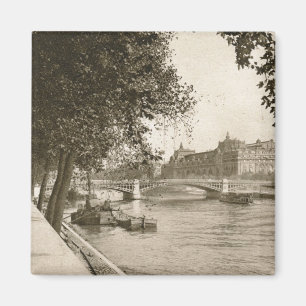 The Seine, Paris, France Vintage Magnet