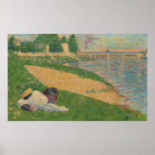 The Seine with Clothing on the Bank Poster