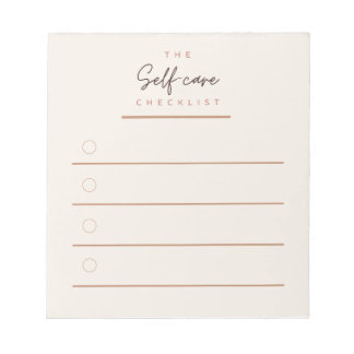 The Self-care Checklist 5.5 x 6 Notepad - 40 pages