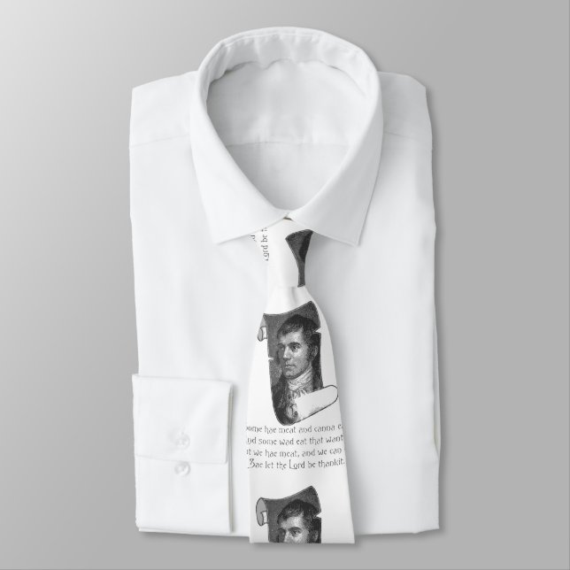 The Selkirk Grace Burns Night Supper Prayer Grey Tie (Tied)