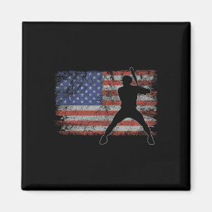 The Sell Usa Flag Retro Cricket Men Sell Magnet