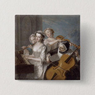 The Sense of Hearing, c.1744-7 (oil on canvas) 15 Cm Square Badge