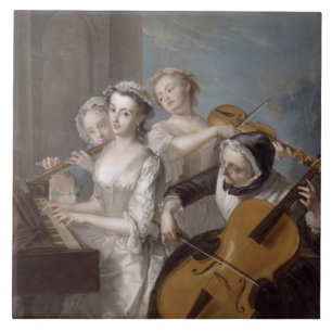 The Sense of Hearing, c.1744-7 (oil on canvas) Tile