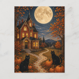 The Sentinels of Autumn Moon Holiday Postcard