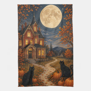 The Sentinels of Autumn Moon Tea Towel