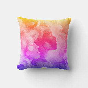 The Serene Faces of Peace on Modern Sophisticated Cushion