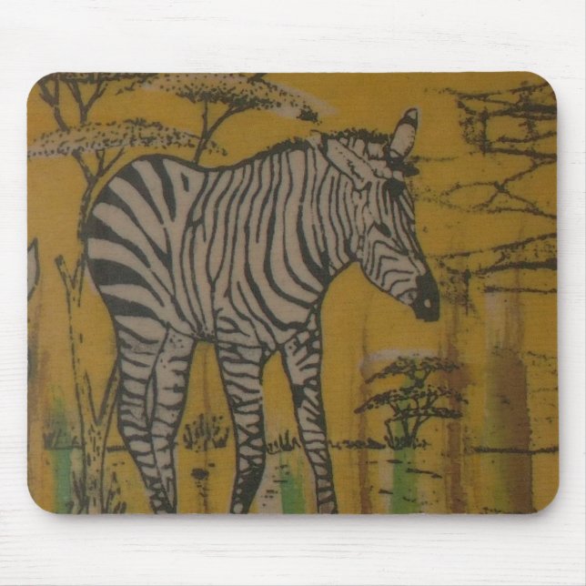 The Serengeti Spirit: Zebra Grazing in the Mara Mouse Pad (Front)
