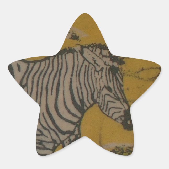 The Serengeti Spirit: Zebra Grazing in the Mara Star Sticker (Front)