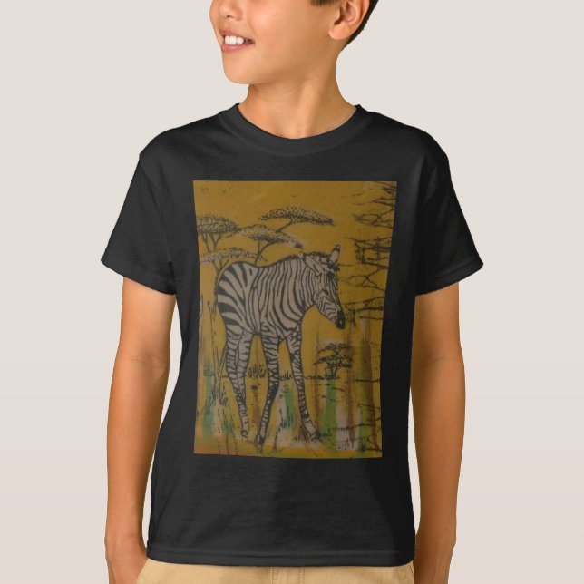 The Serengeti Spirit: Zebra Grazing in the Mara T-Shirt (Front)