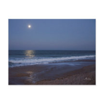 The serenity of the ocean at night, postcard