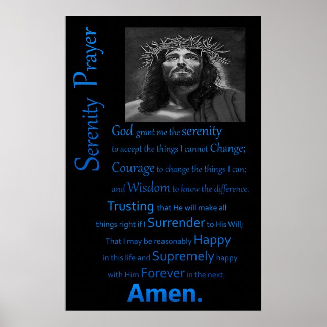 The Serenity Prayer Blue Poster (Front)
