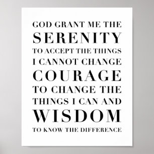 The Serenity Prayer Capitalised Poster
