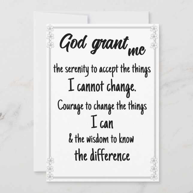 The Serenity Prayer Card (Front)