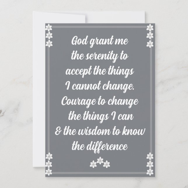 The Serenity Prayer Card (Front)