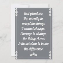 The Serenity Prayer Card