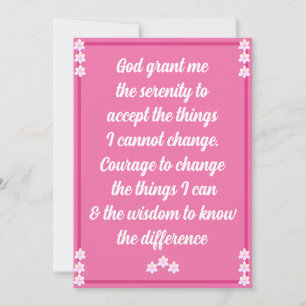 The Serenity Prayer Card