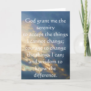 The Serenity Prayer Card