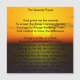 The serenity prayer card