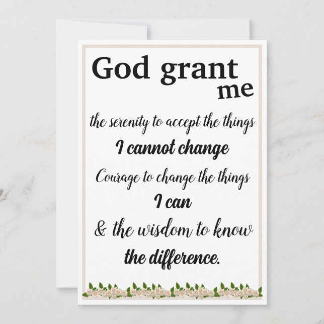 The Serenity Prayer Card (Front)