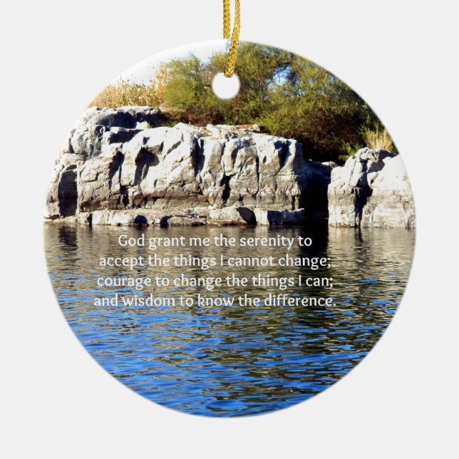The Serenity Prayer Ceramic Ornament (Front)