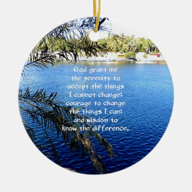 The Serenity Prayer Ceramic Tree Decoration (Front)