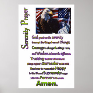 The Serenity Prayer Eagle Head Poster