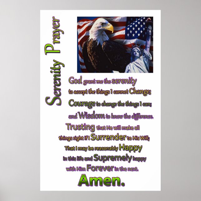The Serenity Prayer Eagle Head Poster (Front)