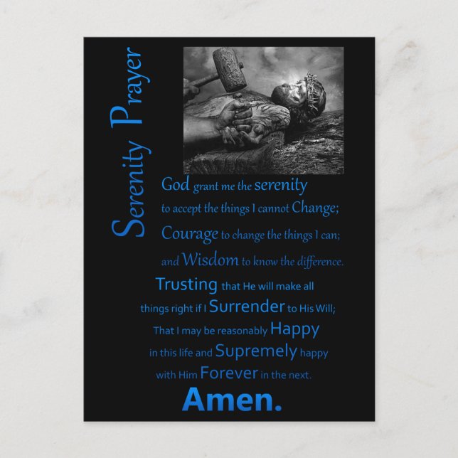 The Serenity Prayer Hammer Postcard (Front)