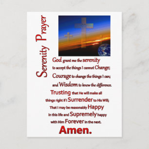 The Serenity Prayer In Space Red Postcard