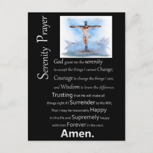 The Serenity Prayer Jesus Cross Postcard