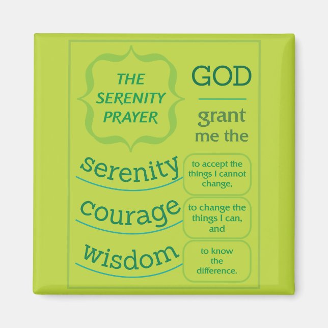 The Serenity Prayer Magnet (Front)