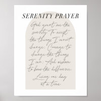 The Serenity Prayer Minimal Boho Beige Arch Script