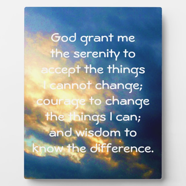 The Serenity Prayer Plaque (Front)