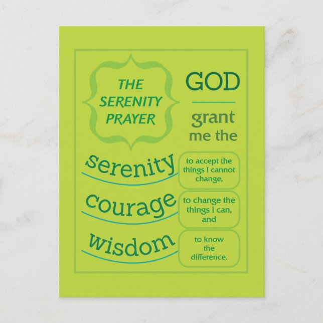 The Serenity Prayer Postcard (Front)