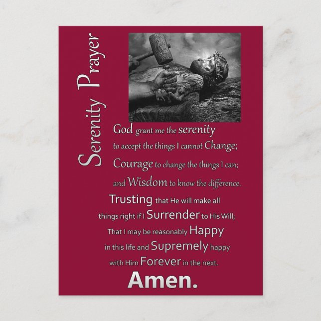 The Serenity Prayer Postcard (Front)
