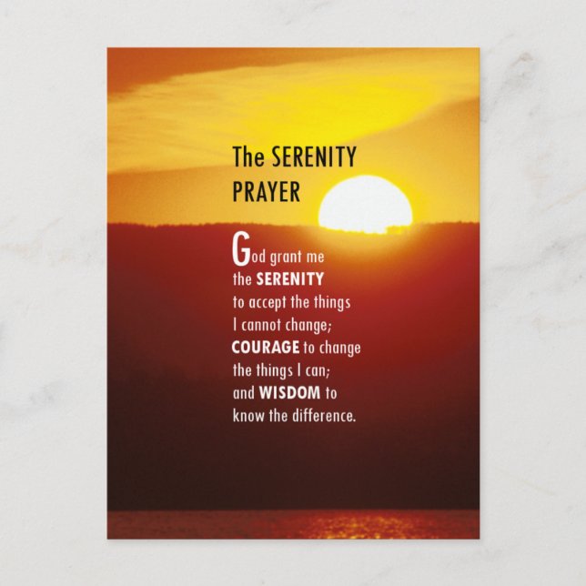 The Serenity Prayer Postcard (Front)