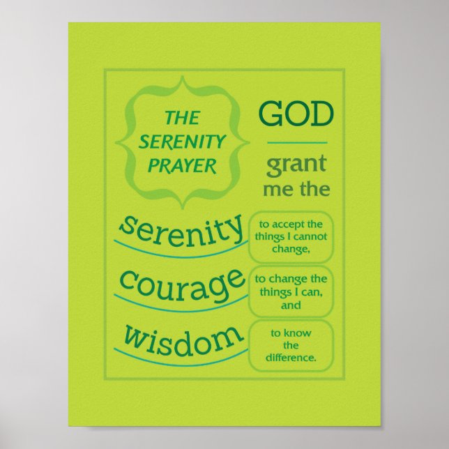 The Serenity Prayer Poster (Front)