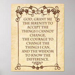 THE SERENITY PRAYER POSTER