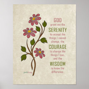 The Serenity Prayer (Recovery Quote) Poster