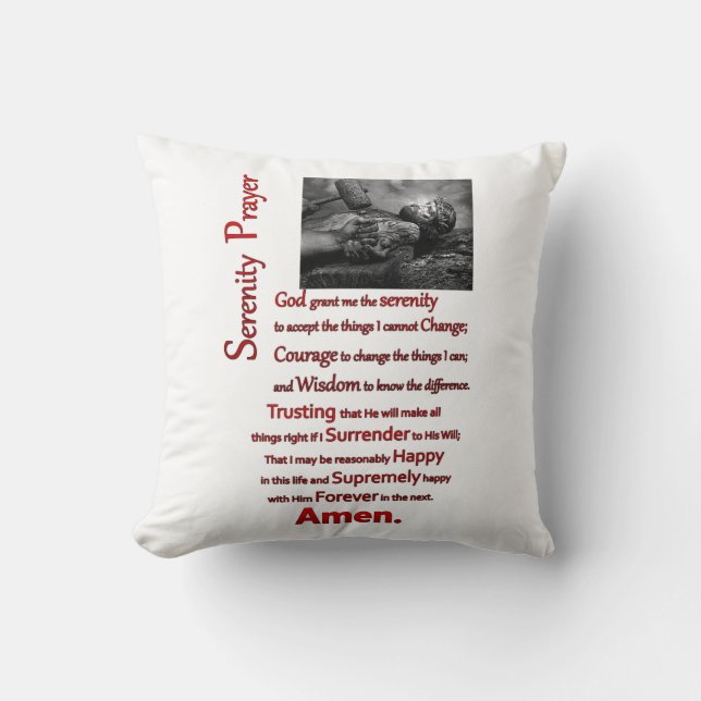 The Serenity Prayer Red Hammer Cushion (Front)