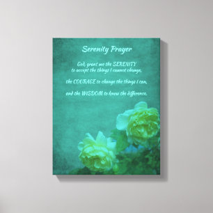 The Serenity Prayer Roses Inspirational Canvas Print