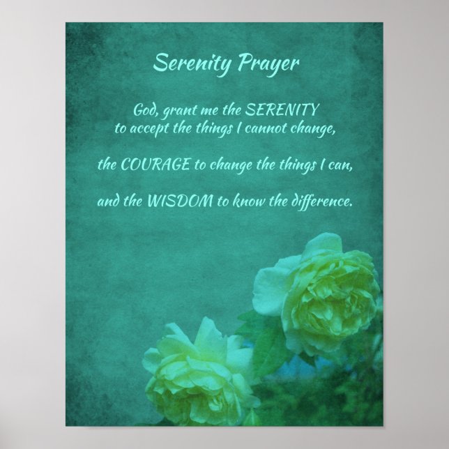 The Serenity Prayer Roses Inspirational Poster (Front)