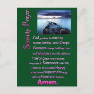 The Serenity Prayer Sea View Postcard