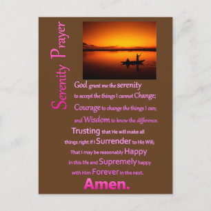 The Serenity Prayer Silhouette Big Catch Postcard