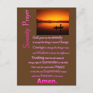 The Serenity Prayer Silhouette Big Catch Postcard